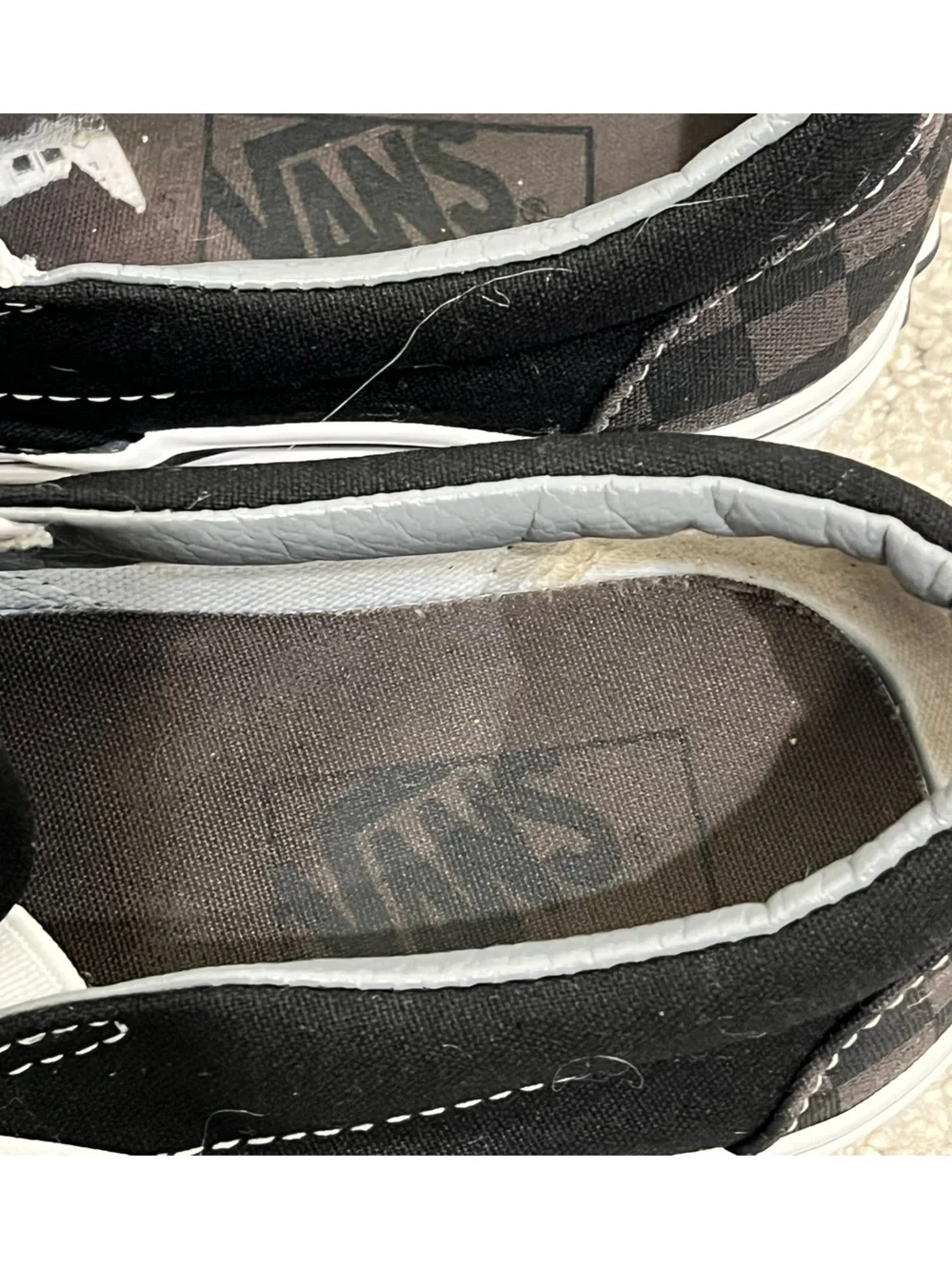 RARE🔥 VANS Slip On Gray Black Checkerboard Racing Flag Sz 8 Women’s 6.5 Men - Picture 5 of 7